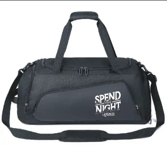“Spend the Night” Duffle Bag with Shoe Compartment in Black