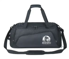 “304 Shii” Duffle Bag with Shoe Compartment in Black
