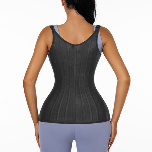 Black Steel Bone Waist Trainer Vest