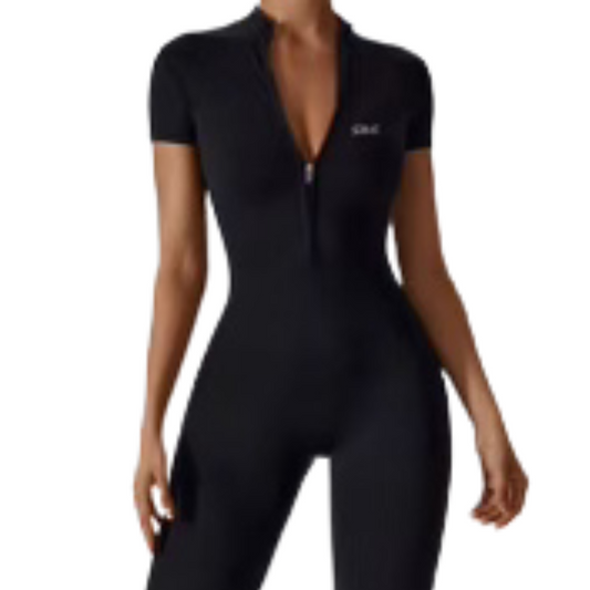 Zip Up One Piece Short Sleeve SBK Jumpsuit
