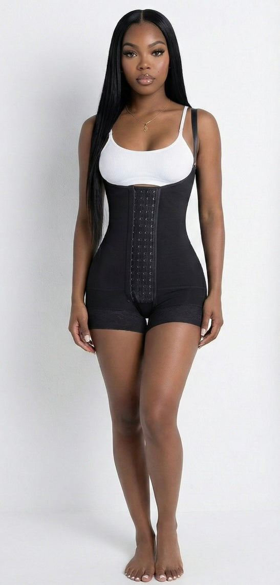 4 Rows of Hooks Stage 2 Colombiana Faja Open Crotch with Flaps With Butt Lifter Effect.