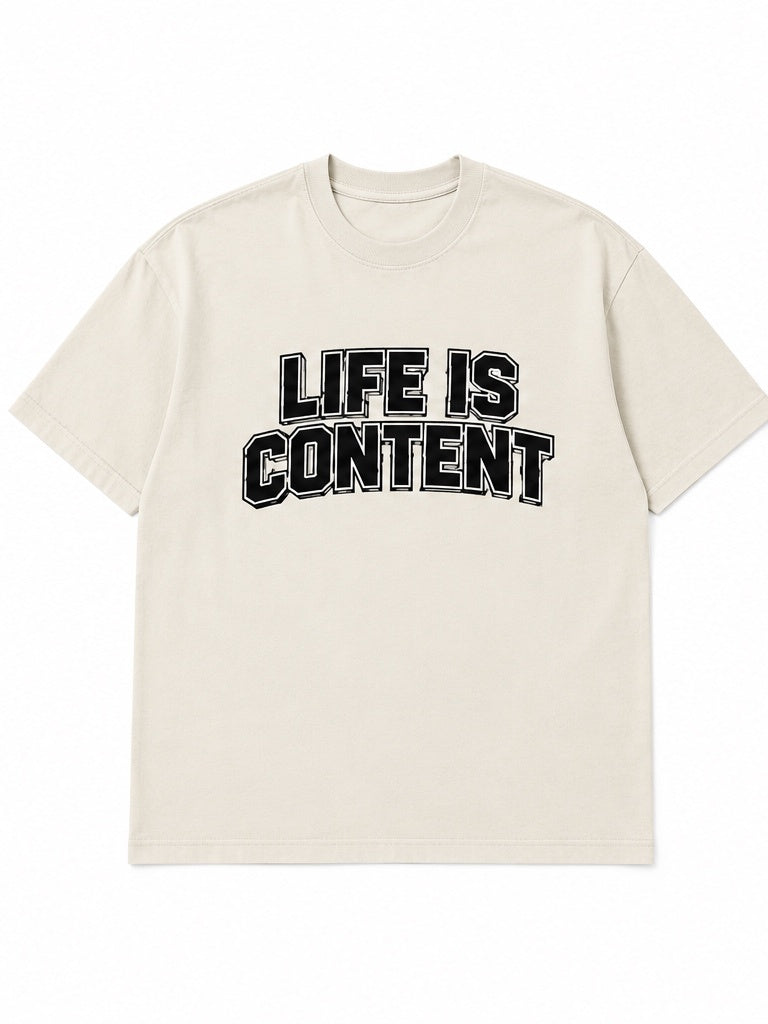Life Is Content Tee – Cream