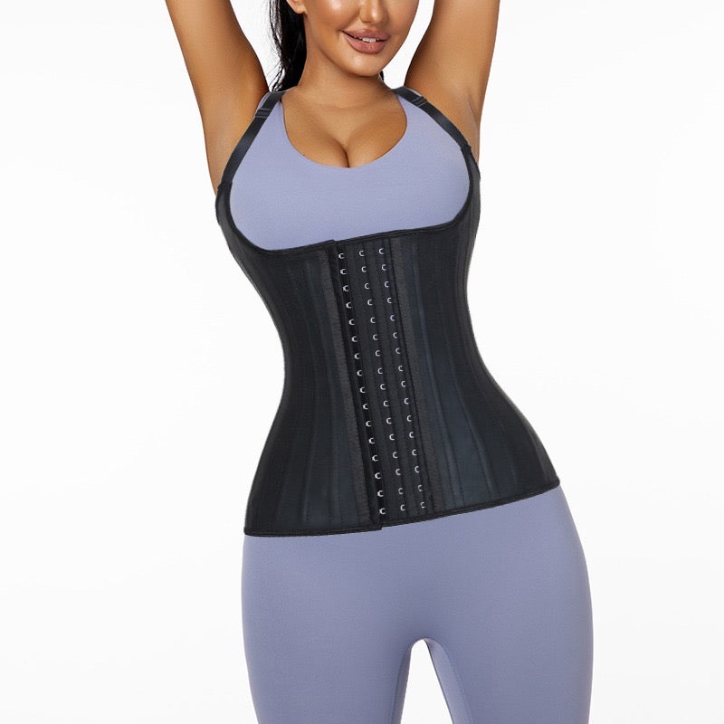 Black Steel Bone Waist Trainer Vest