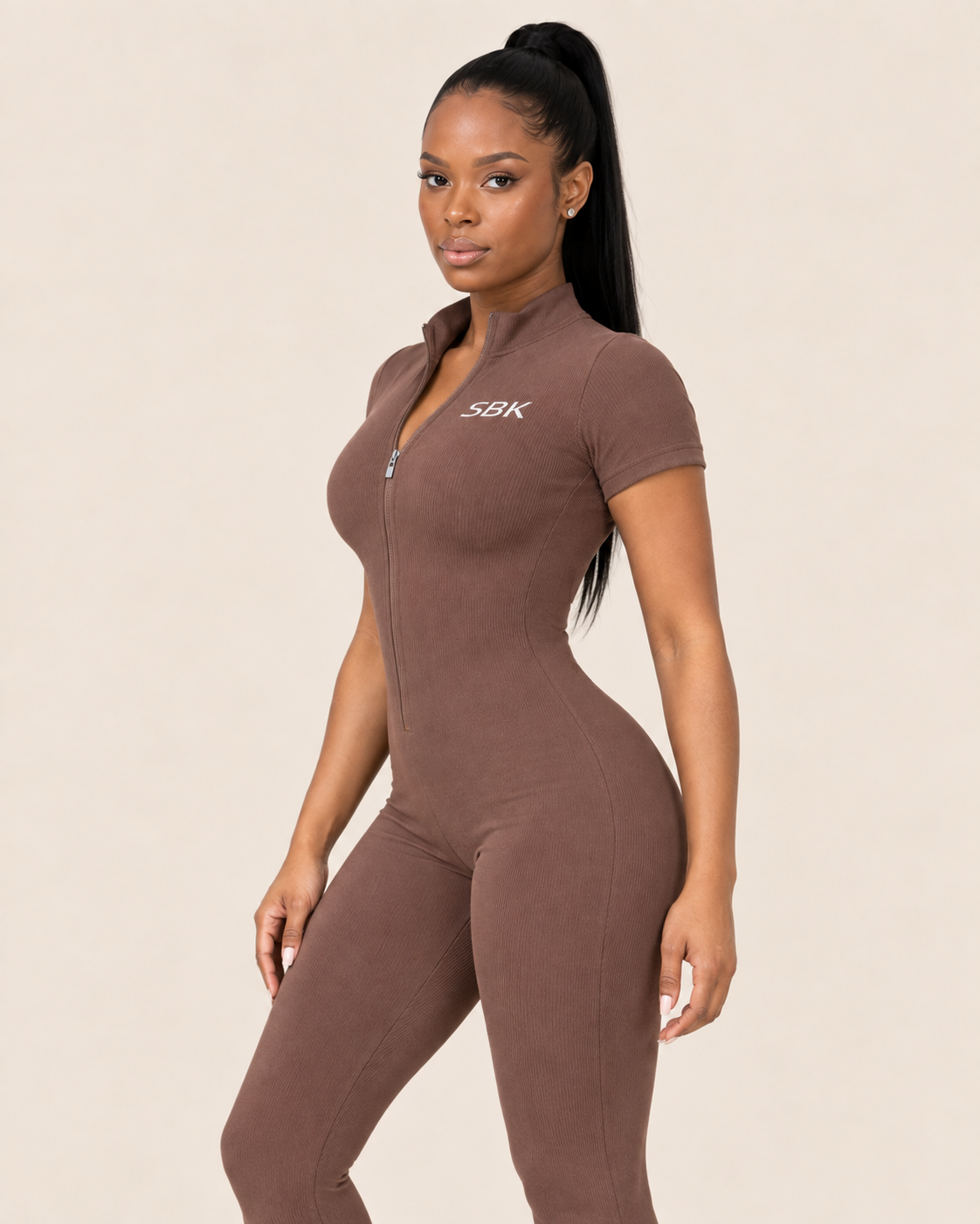 Zip Up One Piece Short Sleeve SBK Jumpsuit