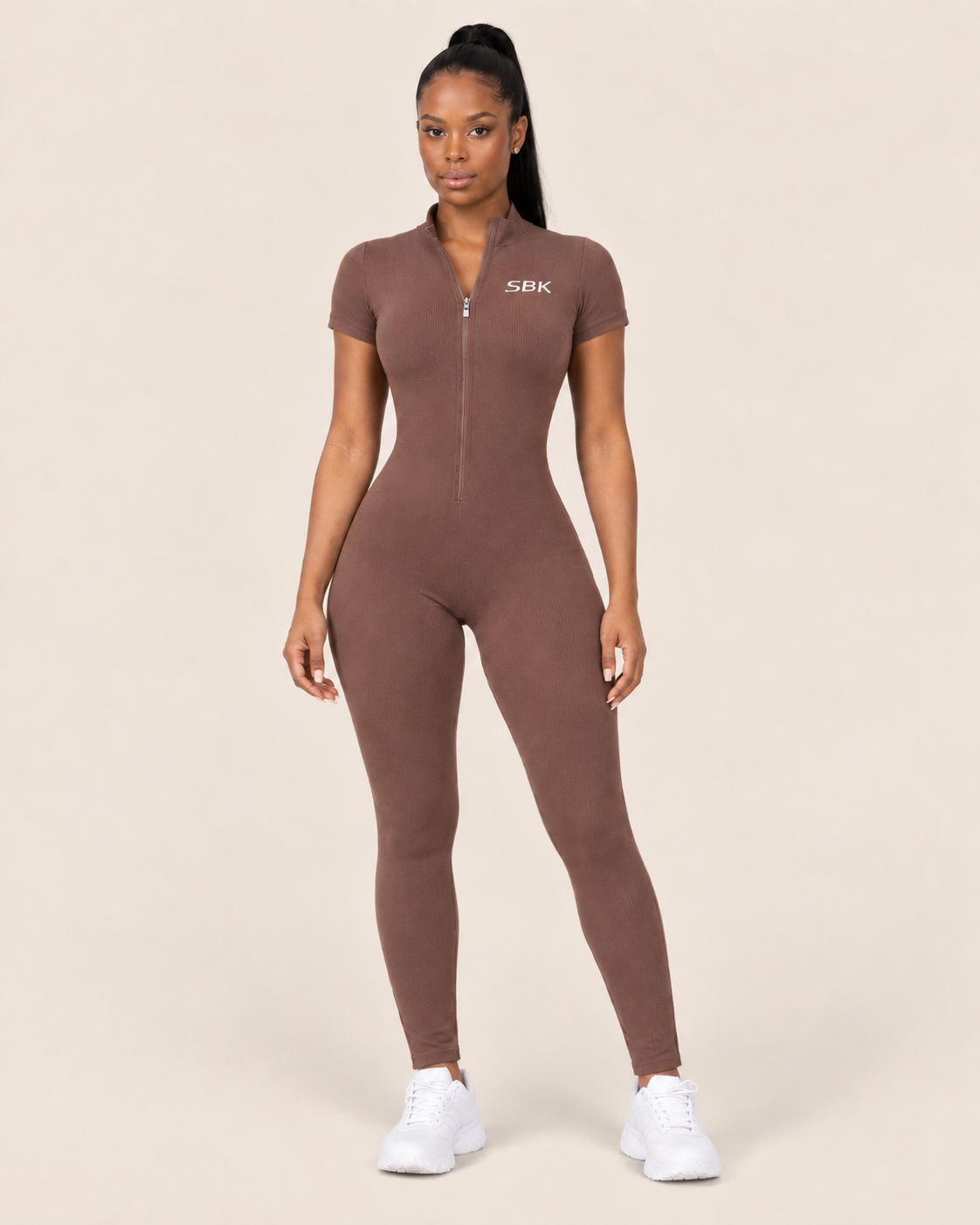 Zip Up One Piece Short Sleeve SBK Jumpsuit