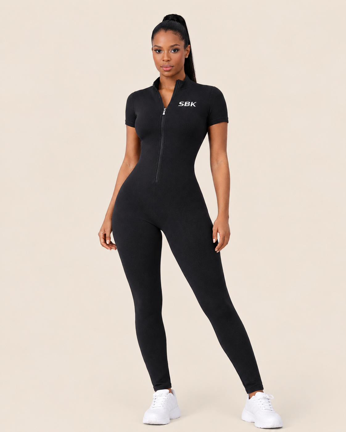 Zip Up One Piece Short Sleeve SBK Jumpsuit